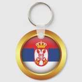 Patriotische Flagge Serbiens Schlüsselanhänger (Rückseite)
