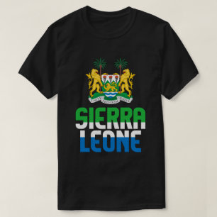 Patriotische Flagge Sierra Leones und Wappen T-Shirt