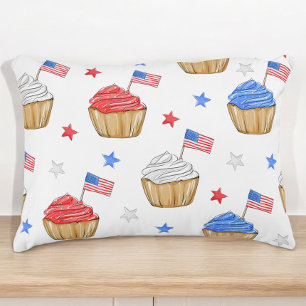 Patriotische Flagge Star Cupcake Red White Blue Dekokissen
