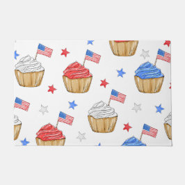Patriotische Flagge Star Cupcake Red White Blue Fußmatte