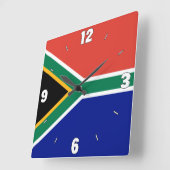 Patriotische Flagge Südafrikas Quadratische Wanduhr (Winkel)