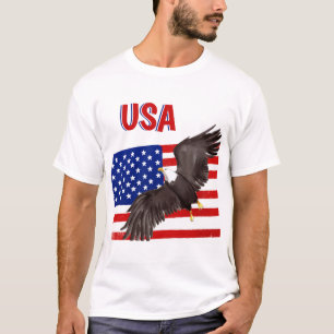 Patriotische Flagge und Adler-T - Shirt