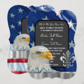 Patriotische Flagge- und Adlerhochzeit Einladung (Vorne/Hinten)