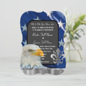 Patriotische Flagge- und Adlerhochzeit Einladung (Stehend Vorderseite)