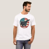 Patriotische Flagge und F-15 Jet T-Shirt (Vorne ganz)
