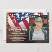 Patriotische Flagge und Foto Militär gehen weg Par Einladung (Vorderseite)