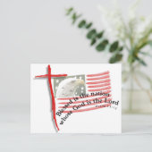 Patriotische Flagge und Kreuz Postkarte (Stehend Vorderseite)