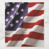 Patriotische Flagge USA Weinetikett (Einzelnes Label)