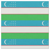 Patriotische Flagge Usbekistans Stoff (Nahaufnahme)