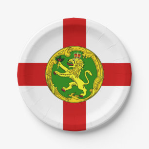 Patriotische Flagge von Alderney Pappteller
