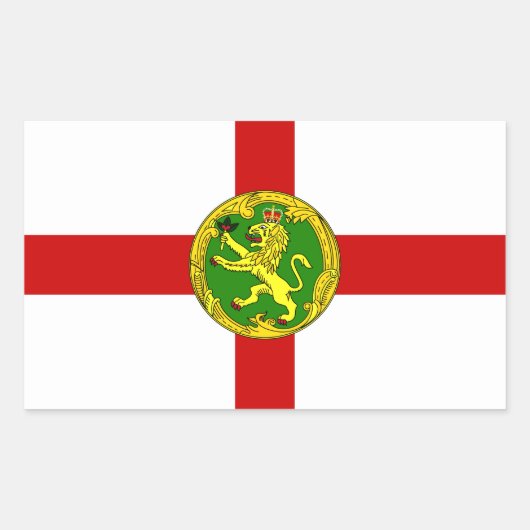 Patriotische Flagge von Alderney Rechteckiger Aufkleber (Vorderseite)