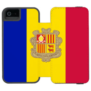 Patriotische Flagge von Andorra Incipio Watson™ iPhone 5 Geldbörsen Hülle