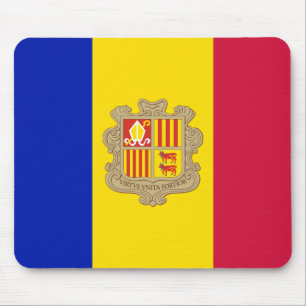 Patriotische Flagge von Andorra Mousepad