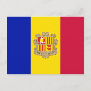 Patriotische Flagge von Andorra Postkarte
