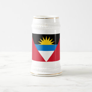 Patriotische Flagge von Antigua und Barbuda Bierglas