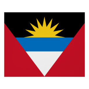 Patriotische Flagge von Antigua und Barbuda Poster