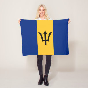 Patriotische Flagge von Barbados Fleecedecke