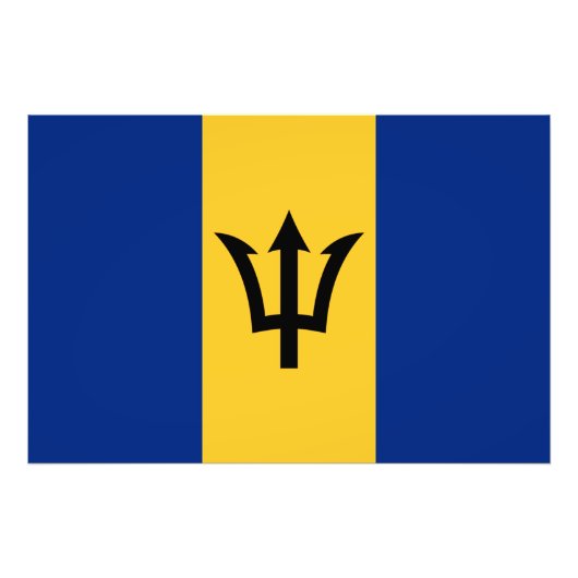 Patriotische Flagge von Barbados Fotodruck (Vorne)
