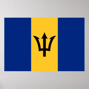 Patriotische Flagge von Barbados Poster