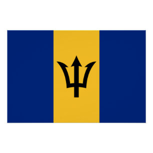 Patriotische Flagge von Barbados Poster