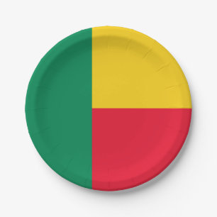 Patriotische Flagge von Benin Pappteller