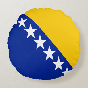 Patriotische Flagge von Bosnien und Herzegowina Rundes Kissen