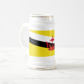 Patriotische Flagge von Brunei Bierglas (Vorderseite Links)