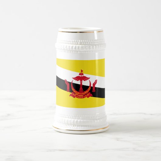 Patriotische Flagge von Brunei Bierglas (Mittel)