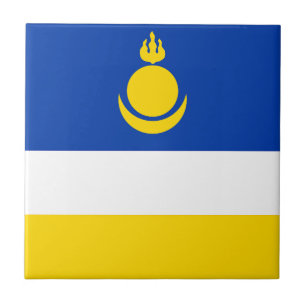 Patriotische Flagge von Burjatien Fliese