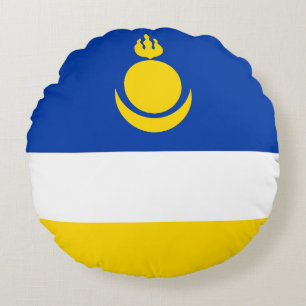 Patriotische Flagge von Burjatien Rundes Kissen