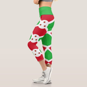 Patriotische Flagge von Burundi Capri Leggings