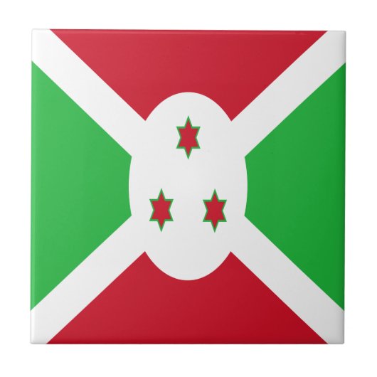 Patriotische Flagge von Burundi Fliese (Vorderseite)