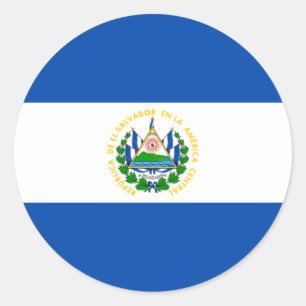 Patriotische Flagge von El Salvador Runder Aufkleber