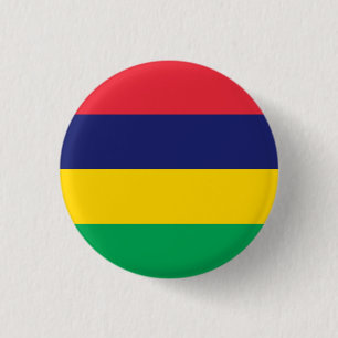 Patriotische Flagge von Mauritius Button
