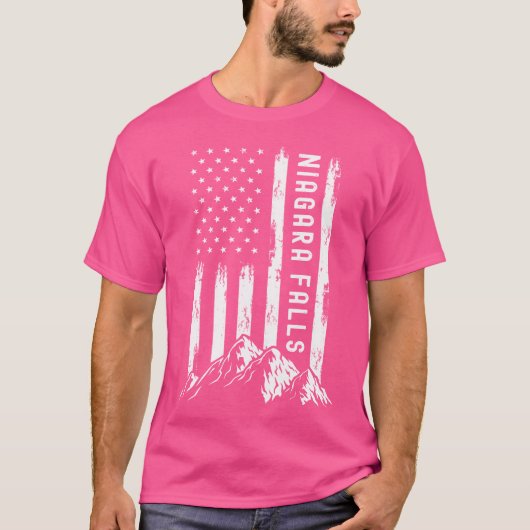 Patriotische Flagge Wandern im Freien Naturgebirge T-Shirt (Vorderseite)