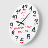 Patriotische Flagge-Zahlen Große Wanduhr (Winkel)