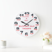 Patriotische Flagge-Zahlen Große Wanduhr (Zuhause)