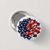 Patriotische Flaggen-Blumenillustration Button (Vorne & Hinten)