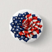 Patriotische Flaggen-Blumenillustration Button (Vorderseite)