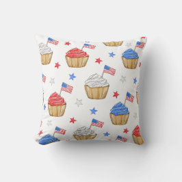Patriotische Flaggen Cupcake Red White Blue Kissen