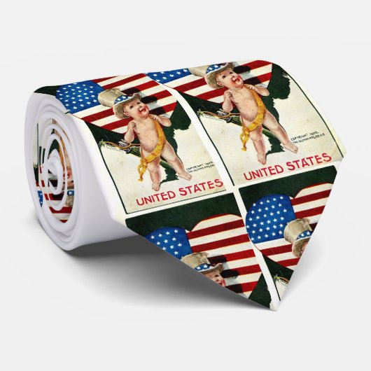 Patriotische Flaggen-Herz-Krawatte Krawatte (Gerollt)