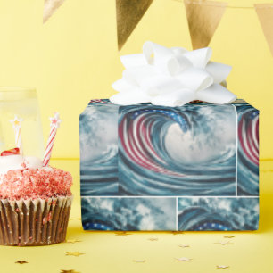 Patriotische Flaggenwelle Geschenkpapier