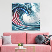 Patriotische Flaggenwelle Leinwanddruck (Insitu (Wohnzimmer))