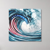 Patriotische Flaggenwelle Leinwanddruck (Vorderseite)