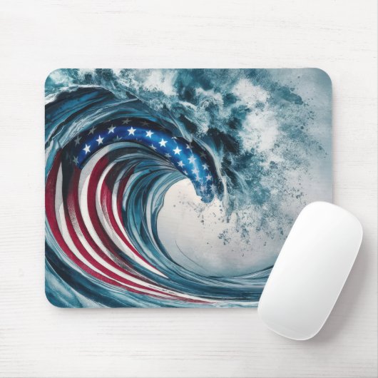 Patriotische Flaggenwelle Mousepad (Mit Mouse)