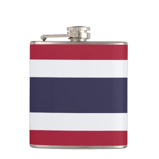 Patriotische Flasche mit Flagge Thailands Flachmann (Vorderseite)