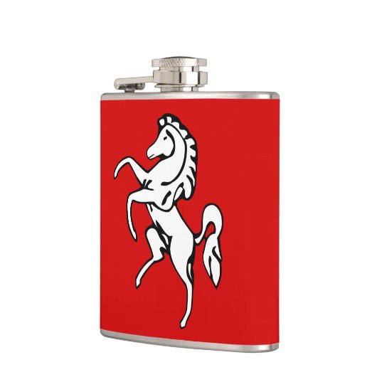 Patriotische Flasche mit Flagge von Kent, England Flachmann (Links)