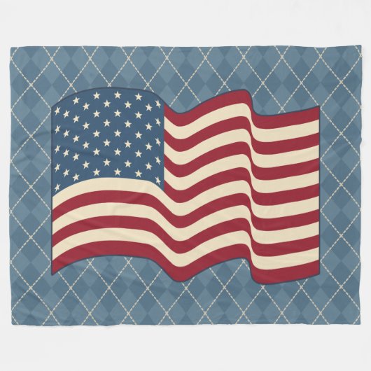 Patriotische Fleece der amerikanischen Flagge Rust (Vorderseite (Horizontal))