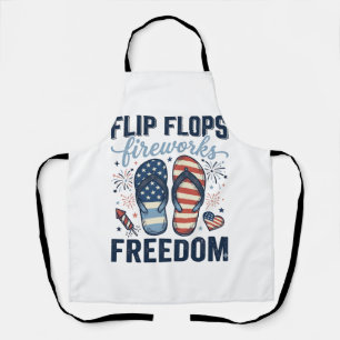 Patriotische Flip Flops Feuerwerk Freiheit Shirt D Schürze