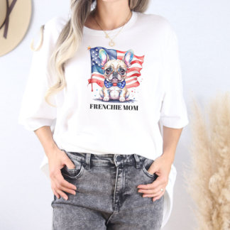 Patriotische Französische Bulldogge Frenchie-Mutte Tri-Blend Shirt